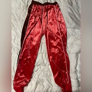 Princess Polly Pink Velvet Trackpants